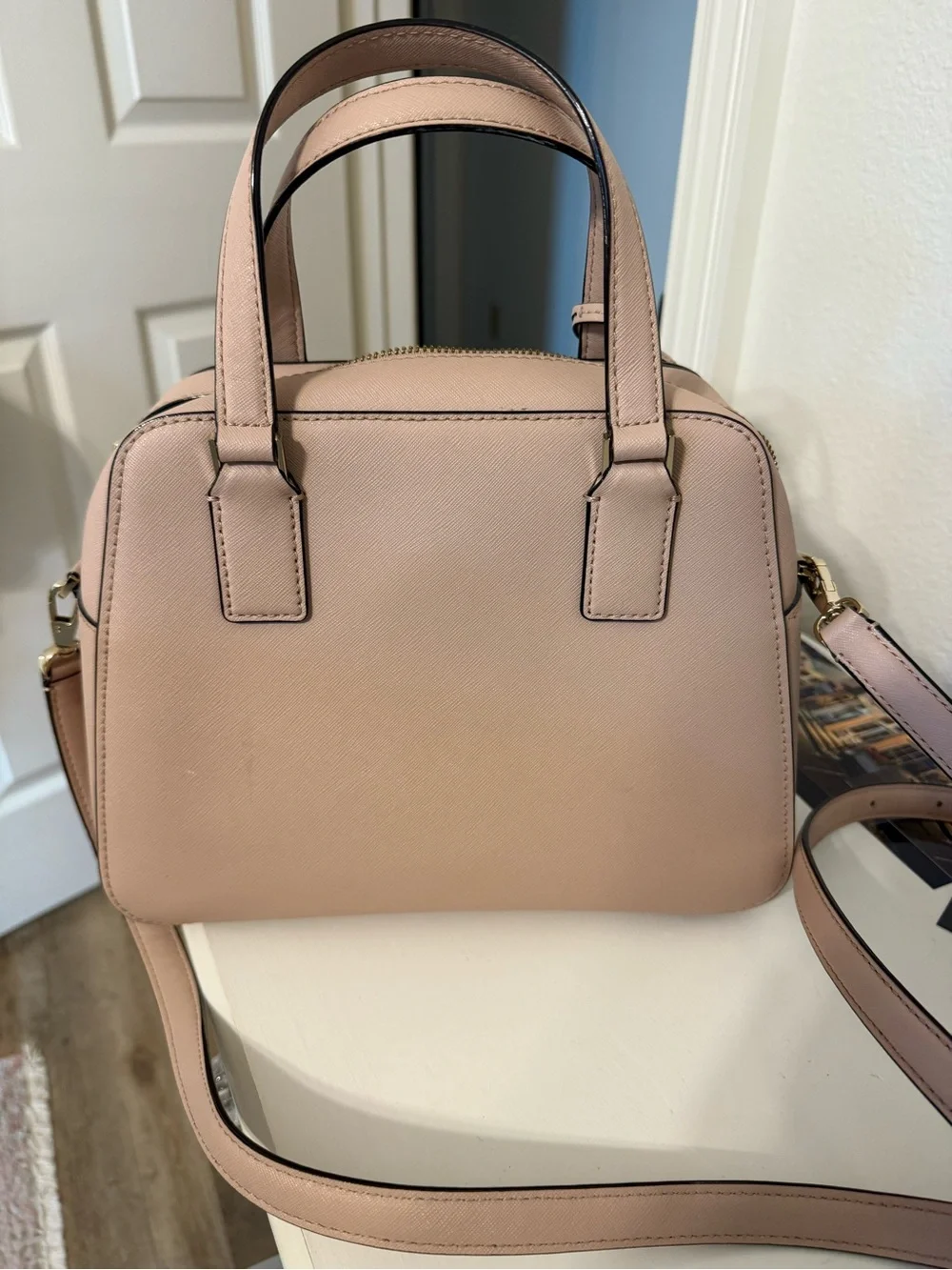 Kate Spade Blush Pink Leather Cross Body with Top Handles